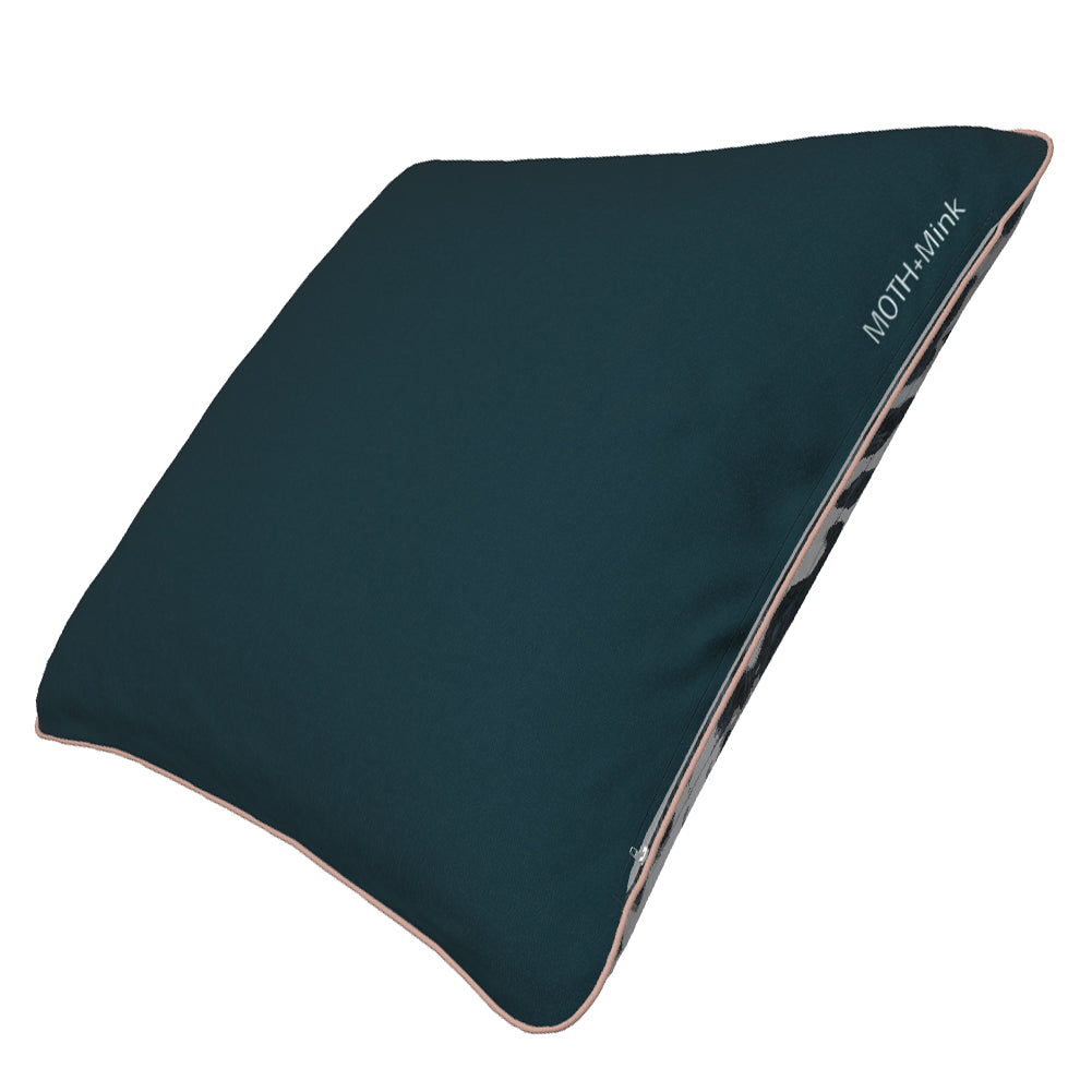 Encrusted, Deep Blue and Dark Grey, Feather Filled Cushion.