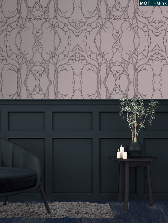 The Tree Line Wallpaper - Muted Blush