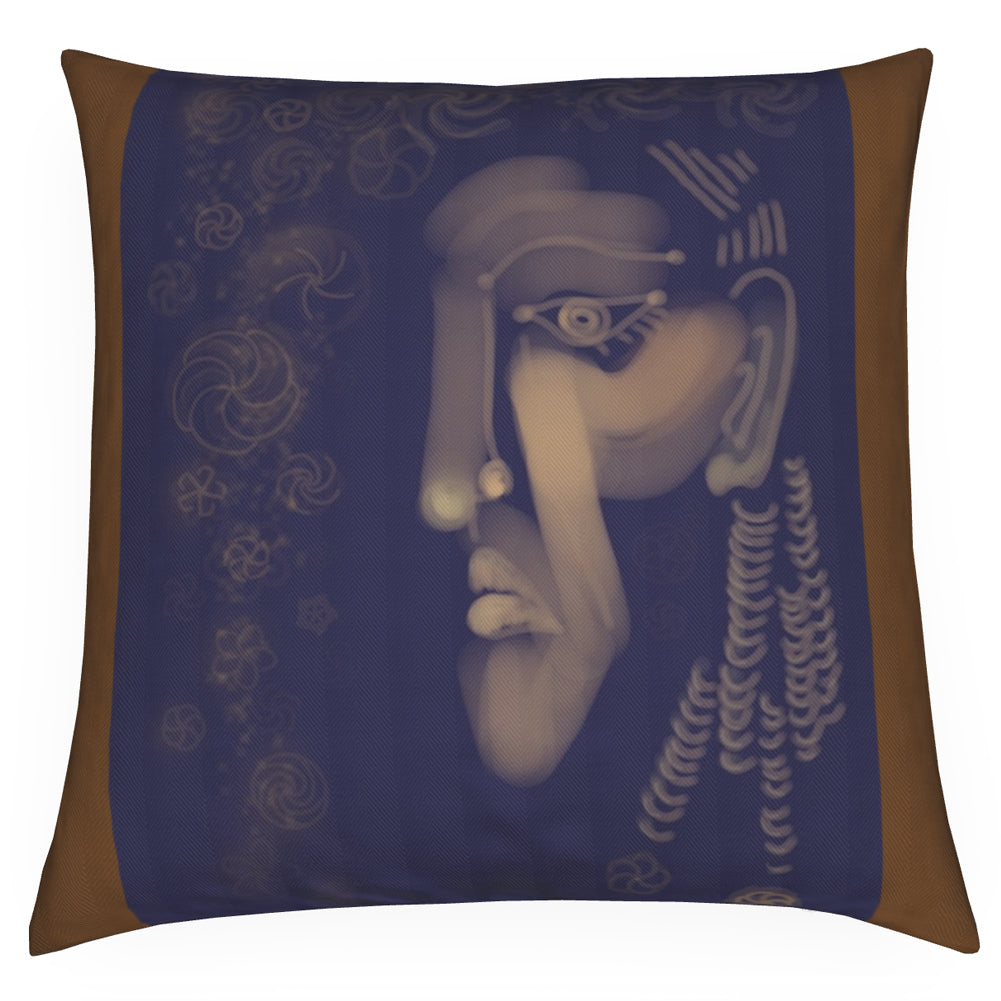 Tribe, Purple and Gold, Feather Filled Cushion.