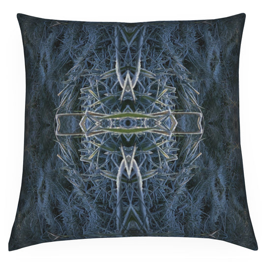 Encrusted Two, Deep Blue, Green and Dark Grey, Feather Filled Cushion.