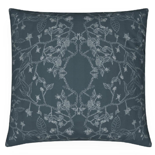 In The Brambles - Blue Marl, Feather Filled Cushion.